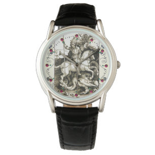 Reloj De Pulsera ST. GEORGE Y DRAGON, Blanco Negro