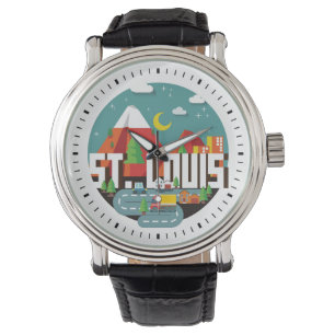Reloj De Pulsera St. Louis, diseño geométrico de Missouri