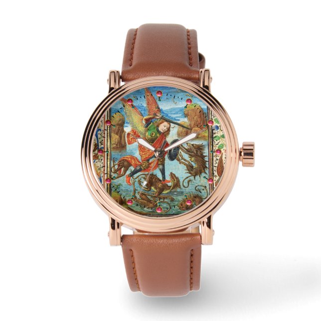 Reloj De Pulsera ST. MICHAEL ARCHANGEL Y DRAGON flamenco Ministra (Anverso)
