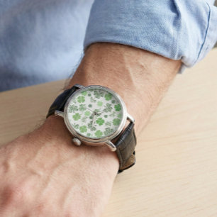 Reloj De Pulsera St. Patrick Irish Shamrock Clover Green