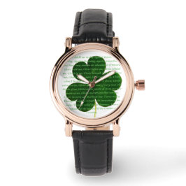 Reloj De Pulsera St. Patrick Poem El grito de ciervos Shamrock