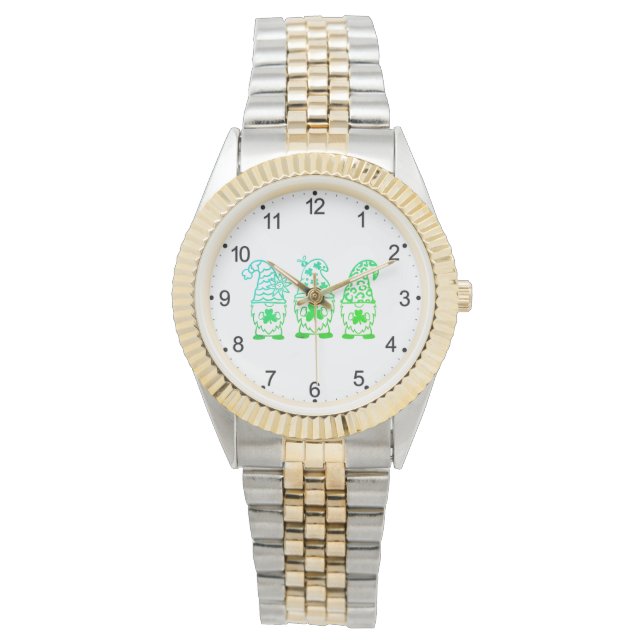 Reloj De Pulsera St. Patrick's Day Gnomes-60682 (Anverso)