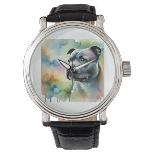 Reloj De Pulsera Staffordshire Bull Terrier in Light 100924AREF144 