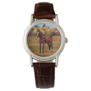 Reloj De Pulsera Stallion de caballos del barrio de Brown Bay