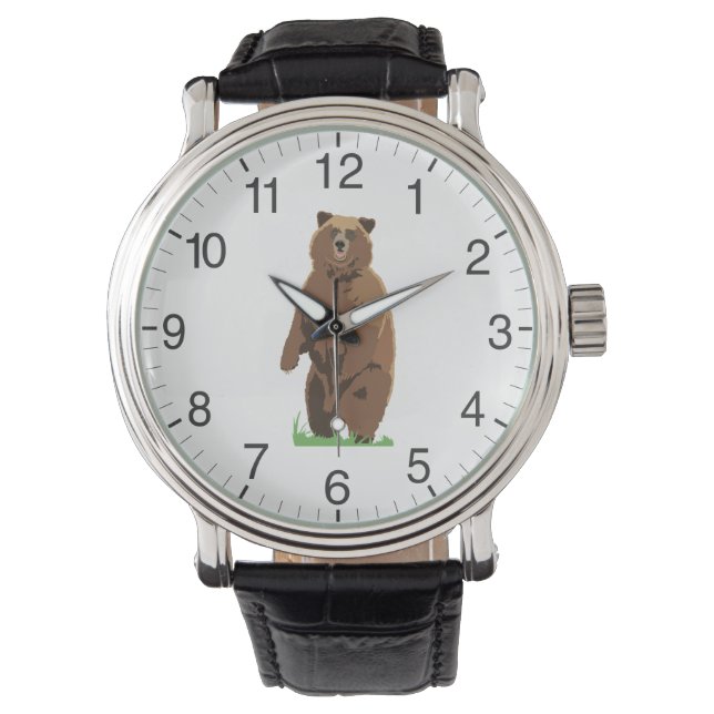 Reloj De Pulsera Standing Grizzly Bear (Anverso)