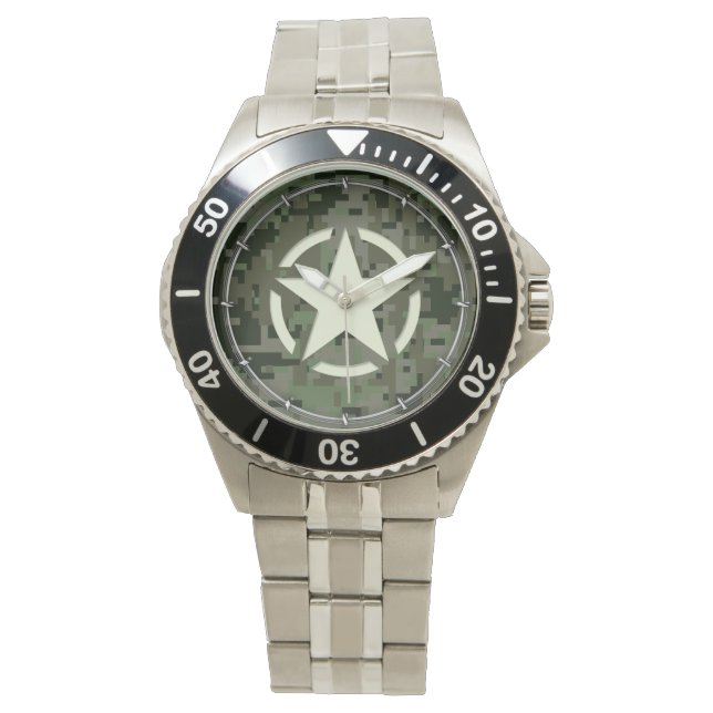 Reloj De Pulsera Star Stencil Digital Woodland (Anverso)