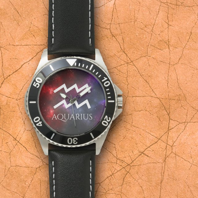 Reloj De Pulsera Starfield Aquarius Water Bearer Western Zodiac (Subido por el creador)