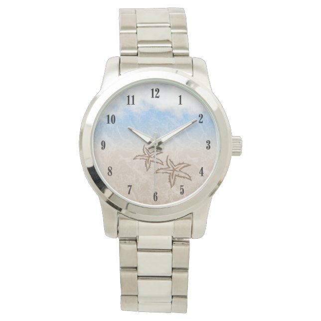 Reloj De Pulsera Starfish Beach Black Numbers (Anverso)
