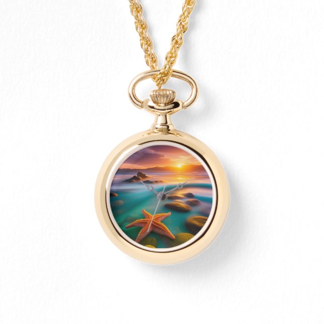 Reloj De Pulsera Starfish en la playa en Dawn (Anverso)