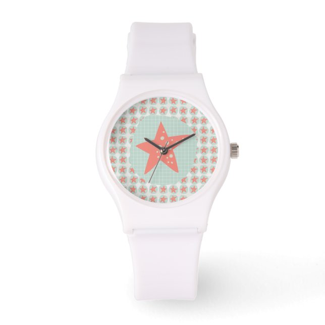 Reloj De Pulsera Starfish Whimsical Sea Ocean Nautical (Anverso)
