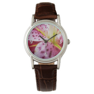 Reloj De Pulsera Stargazer Lily Bright Magenta Floral
