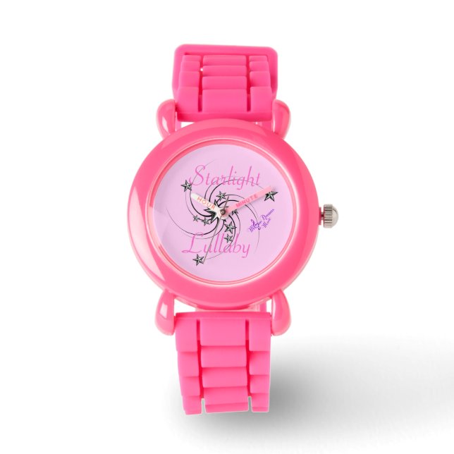 Reloj De Pulsera Starlight Lullaby Purpurina Rosa Strap Watch (Anverso)