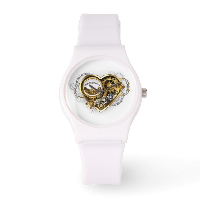 Reloj De Pulsera Steampunk Heart with a Manometer (Anverso)