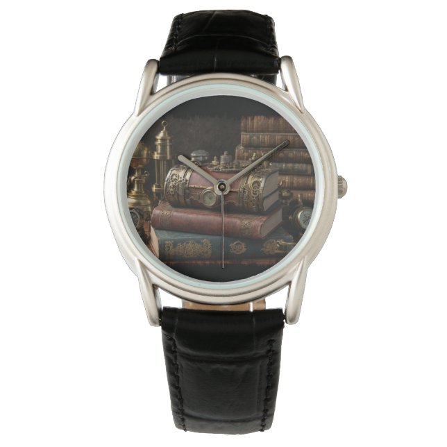 Reloj De Pulsera Steampunk Vintage Books (Anverso)