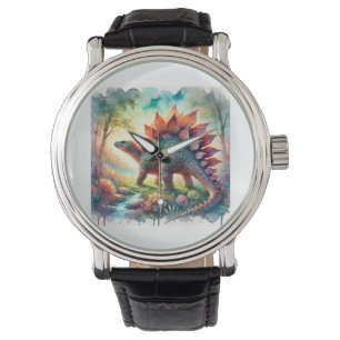 Reloj De Pulsera Stegosaurus in Watercolor 180724AREF126 - Watercol