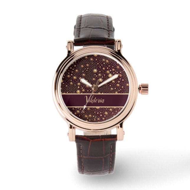 Reloj De Pulsera Sterne Muster braun orange (Anverso)