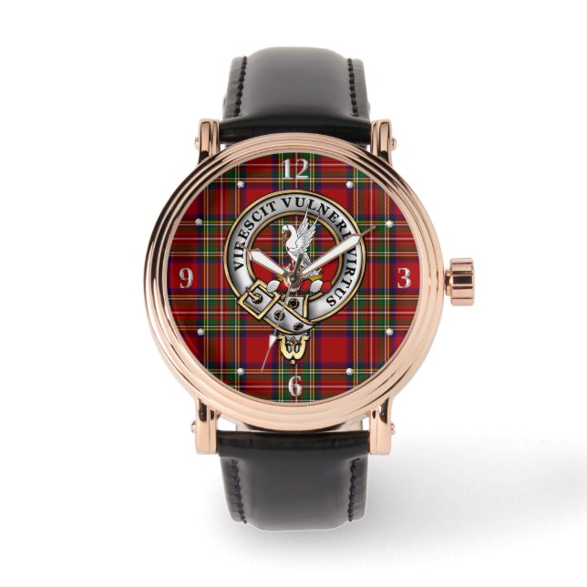 Reloj De Pulsera Stewart Clan Badge & Tartan   (Anverso)