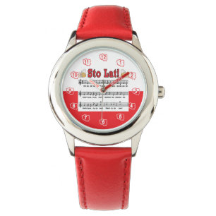 Reloj De Pulsera ¡Sto Lat! Canción con tazas de cerveza