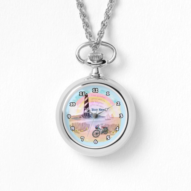 Reloj De Pulsera Stormy Lighthouse Bicicleta (Anverso)