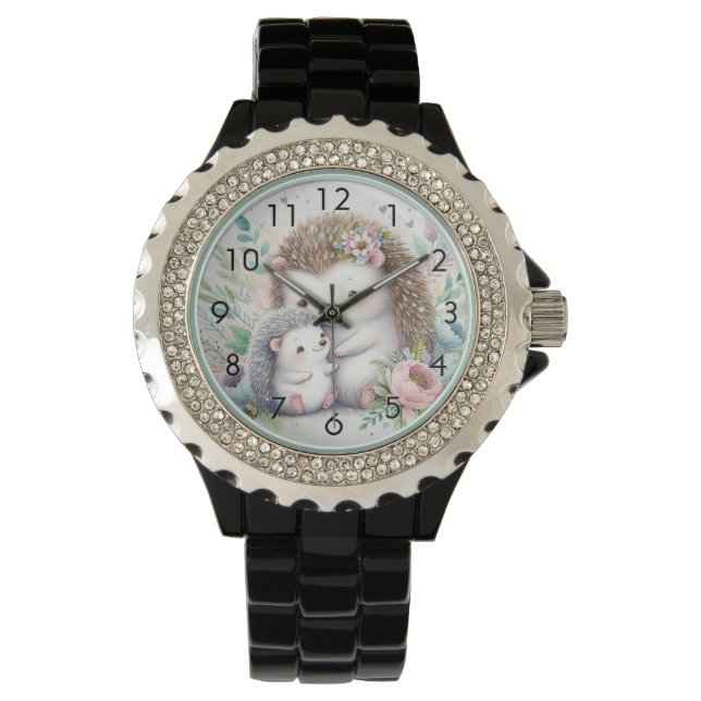 Reloj De Pulsera Storybook Woodland Babies Hedgehog Love (Anverso)