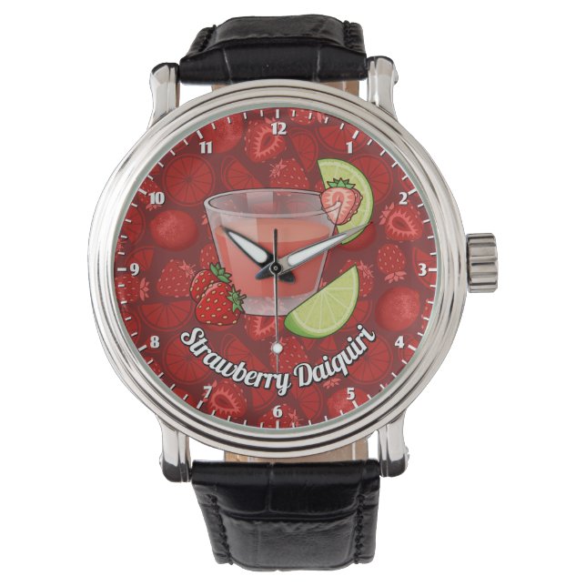 Reloj De Pulsera Strawberry Daiquiri Cocktail (Anverso)