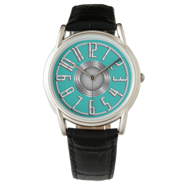 Reloj De Pulsera Streamline Art Deco Writing Watch - Aqua (Anverso)