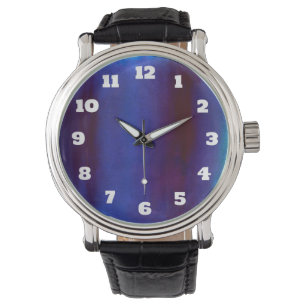 Reloj De Pulsera Streets abstractos azules y borgoñosos