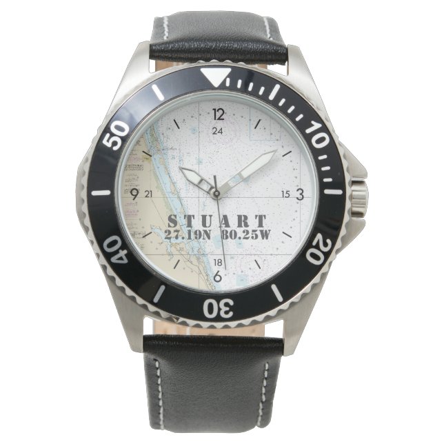 Reloj De Pulsera Stuart, FL Nautical Latitude Longitude Boater (Anverso)