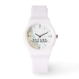 Reloj De Pulsera Stuart Latitude y Longitude, Florida, Nautical