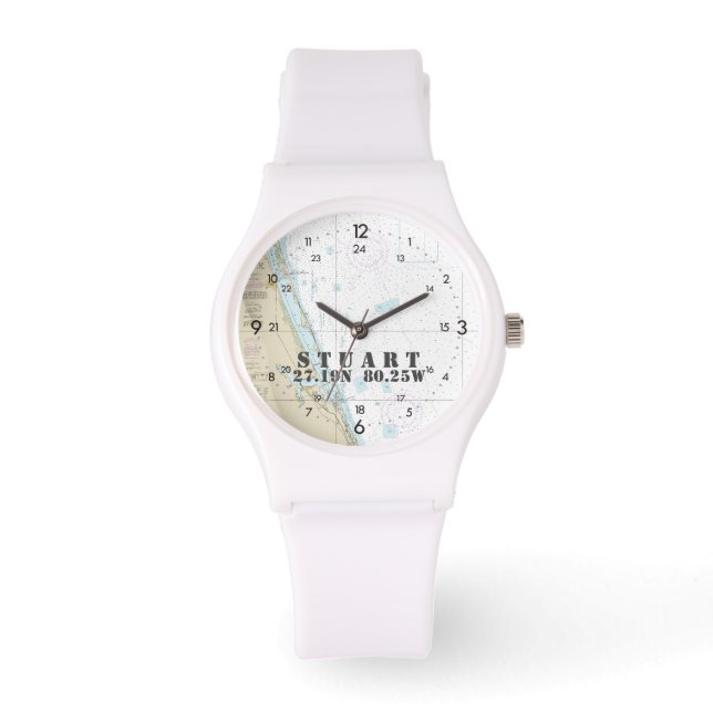 Reloj De Pulsera Stuart Latitude y Longitude, Florida, Nautical (Anverso)
