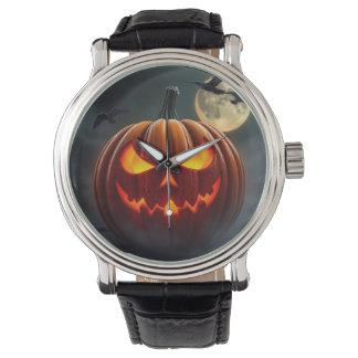 Reloj De Pulsera Stunning Glowing Pumpkin Watch for Halloween