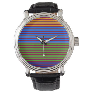 Reloj De Pulsera STYLISH MULTI COLOR BANDED STRIPES eWatch