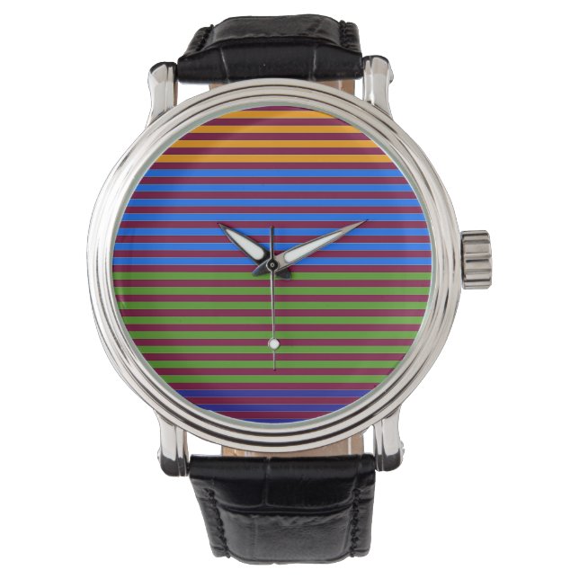 Reloj De Pulsera STYLISH MULTI COLOR BANDED STRIPES eWatch (Anverso)