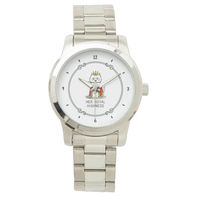 Reloj De Pulsera Su Alteza Real Reina Westie Perro (Anverso)