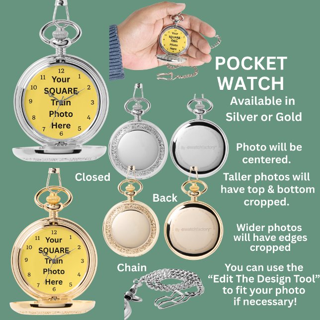 Reloj De Pulsera Su bolsillo de fotos de tren cuadrado (Subido por el creador)