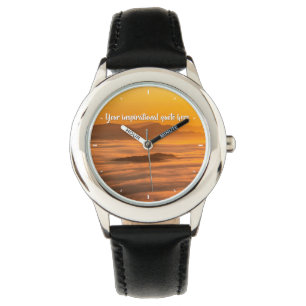 Reloj De Pulsera Su personalizado de texto amanecer por encima del 