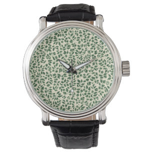Reloj De Pulsera Suave patrón de follaje de hoja botánica verde sal