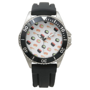 Reloj De Pulsera Subcolor de agua Sushi Salmon Cucumber Rolls