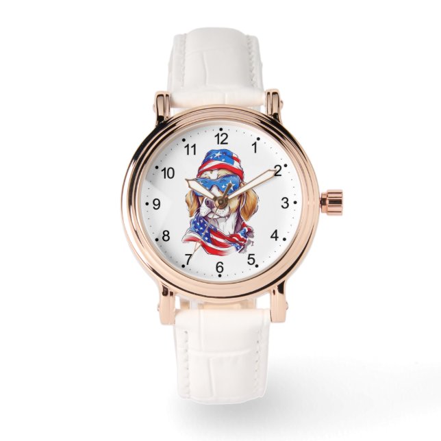 Reloj De Pulsera Sublimación de perro del 4 de julio-66361 (Anverso)