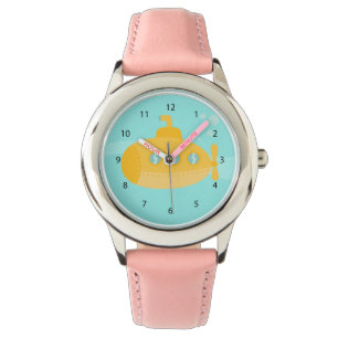 Reloj De Pulsera Submarino Amarillo Lindo y Alegre Para Niños