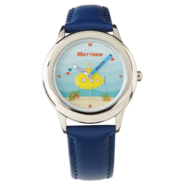 Reloj De Pulsera Submarino Amarillo Mar Profundo (Anverso)