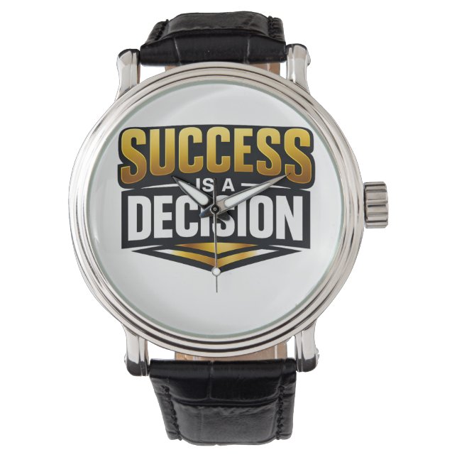 Reloj De Pulsera Success Gold Typography on Black (Anverso)