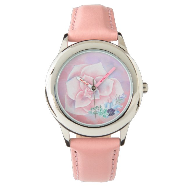 Reloj De Pulsera Sucultores de acuarela (Anverso)