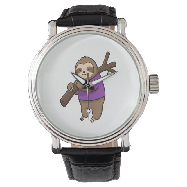 Reloj De Pulsera Sucursal de árbol de abrazo eslovaco con morado (Anverso)