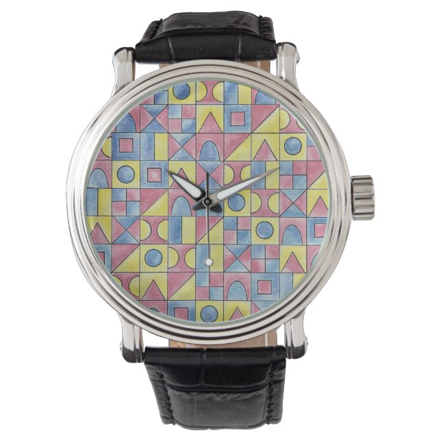 Reloj De Pulsera Sudoku One-Modern Bauhaus Geometric Art (Anverso)