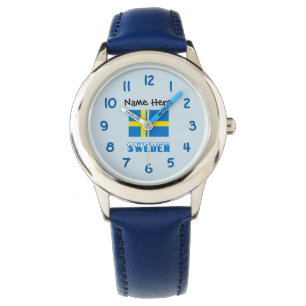 Reloj De Pulsera Suecia y Bandera Sueca Personalizados 