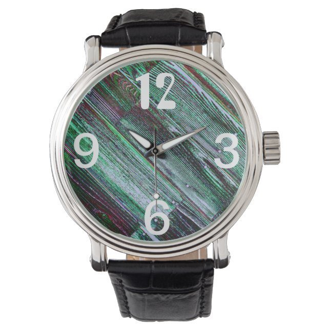 Reloj De Pulsera Suelo de madera posterizada con uñas (Anverso)