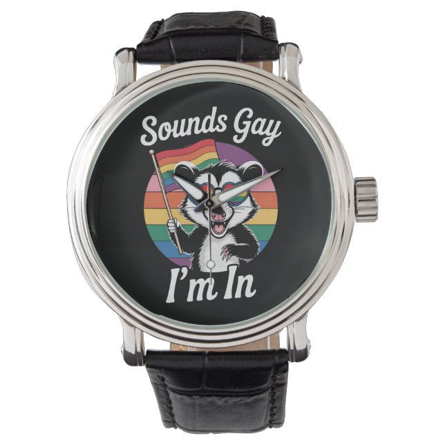 Reloj De Pulsera Suena gay, estoy en el arcoiris del orgullo LGBTQ  (Anverso)