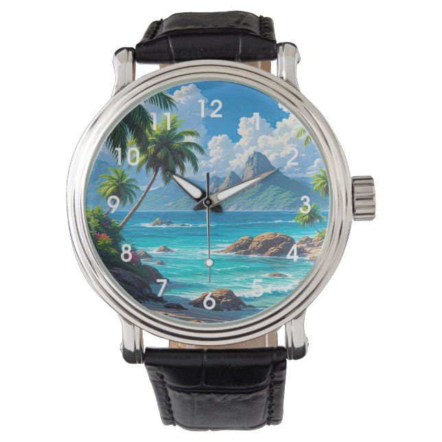 Reloj De Pulsera Sueña, Paraíso Tropical, (Anverso)