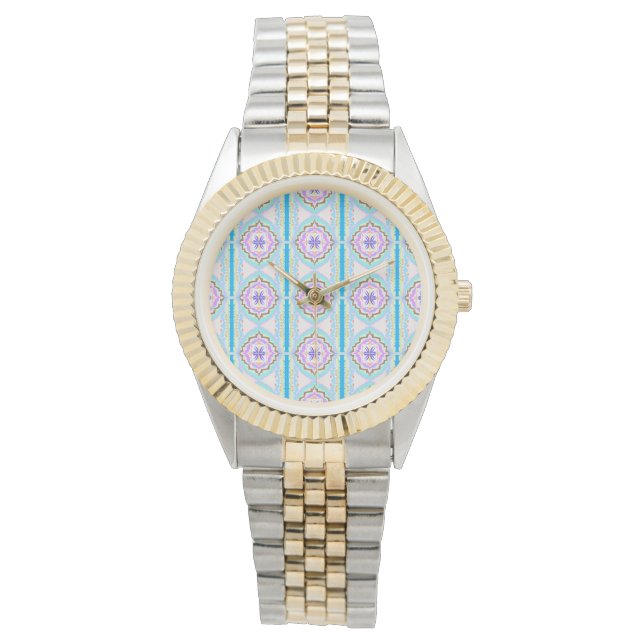Reloj De Pulsera Sueño Pastel Boho Geométrico Caleidoscopio (Anverso)